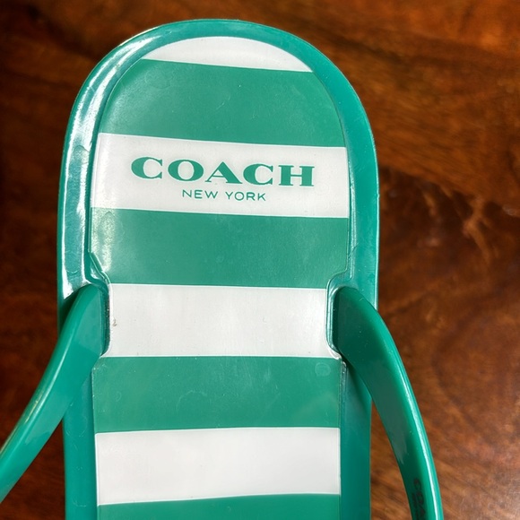 Coach Striped Landon Flip Flop With Bow - Picture 4 of 6